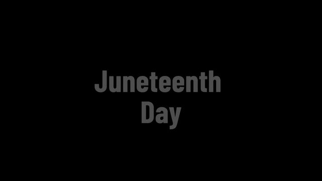 Juneteenth day text displayed prominently on a black background