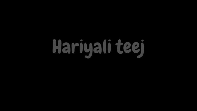 Hariyali teej text in white color against a black background