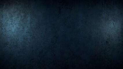 Fototapeta premium Dark blue abstract background. Gradient. Old painted rough wall surface texture. Close-up. Backdrop with copy space for design. Wide banner. Panoramic