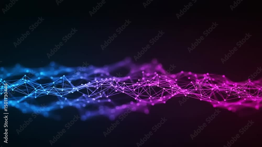 Poster interconnected plexus of luminous network swirling