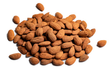 Mucchio di mandorle sgusciate, alimentazione biologica 
