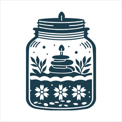 Layered Mason Jar Altar with Candle