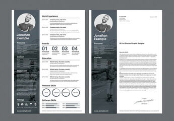 Artistic Modern Resume and Cover Letter InDesign A4 and US Letter with Pale Beige and Light Blue Elements