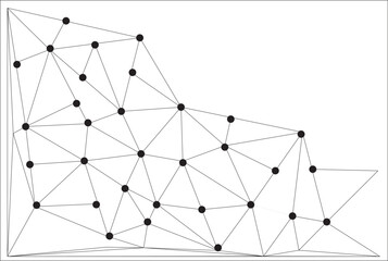 Abstract  background with connecting dots and lines. Low poly design
