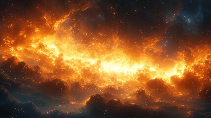 Fototapeta premium fire in the sky