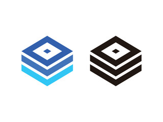 Initials O logo, high tech symbol, isolated on transparent background