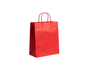 Crimson Red Paper Shopping Bag with Twisted Handles Angled View