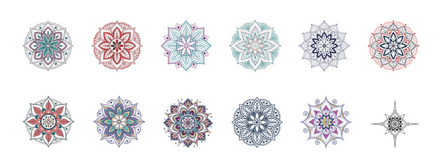 Mandala vector illustration. Vibrant Spiritual Mandala Design, Delicate watercolor flower mandala, Floral Watercolor Mandala Clipart, watercolor illustration of Muslim mandala.