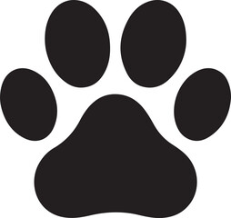 Fototapeta premium Dog or cat paw print flat icon