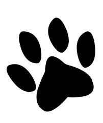 Dog paw print clip art design on plain white transparent isolated background for card, shirt, hoodie, sweatshirt, apparel, card, tag, mug, icon, poster or badge