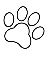 Dog paw print clip art design on plain white transparent isolated background for card, shirt, hoodie, sweatshirt, apparel, card, tag, mug, icon, poster or badge