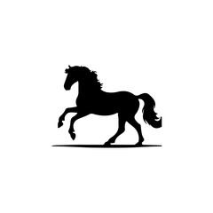 Elegant horse silhouette isolated on white background