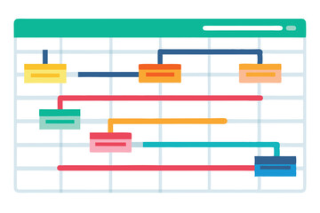 Obraz premium Colorful project gantt chart vector illustration for business planning presentation