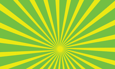 Bright green rays background. Comics, pop art style.