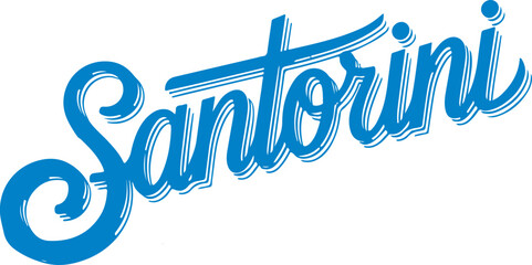 Naklejka premium Santorini Island Text Design.