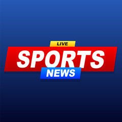 Live sports news on blue background. Vector illustration.