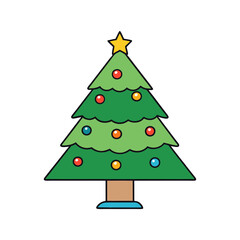 christmas tree high color vector art