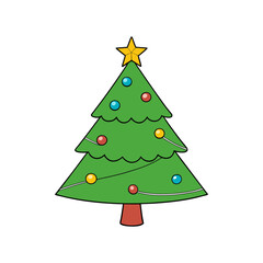 christmas tree high color vector art