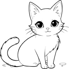 Cute Cat Coloring Page Illustration
The clean and simple linework makes it ideal for both physical and digital coloring activities