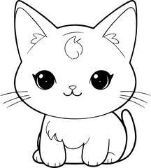 Cute Cat Coloring Page Illustration
The clean and simple linework makes it ideal for both physical and digital coloring activities