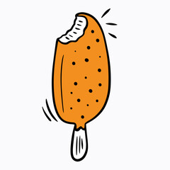 Ice cream doodle hand drawn icon. Vector illustration	