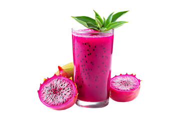 Dragon fruit juice isolated on transparent background