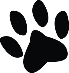 Dog paw print clip art design on plain white transparent isolated background for card, shirt, hoodie, sweatshirt, apparel, card, tag, mug, icon, poster or badge