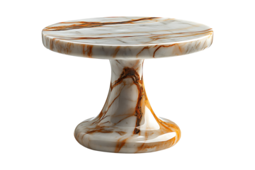 Elegant marble Cake Stand isolated on transparent background