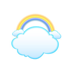 Vector rainbow clouds with rainy monsoon background illustration.