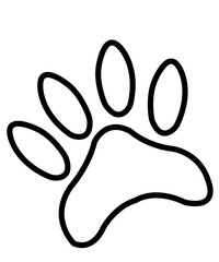 Dog paw print clip art design on plain white transparent isolated background for card, shirt, hoodie, sweatshirt, apparel, card, tag, mug, icon, poster or badge