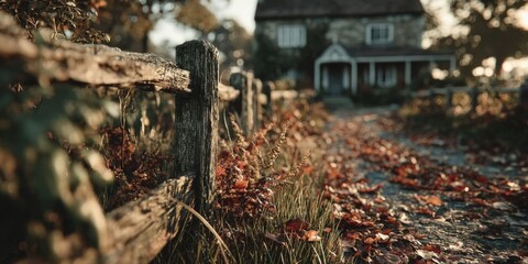 Fototapeta premium Vintage Autumn Scene with Classic Decor and Warm Colors