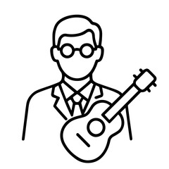 Icon man musician on white background vector
Vector line icon profession