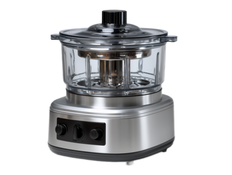 Culinary Innovation: A modern food processor, a sleek combination of functionality and design, stands ready to transform fresh ingredients into culinary creations. 