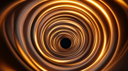Naklejka premium Abstract Glowing Rings Tunnel to Black Hole, Cosmic , Space art