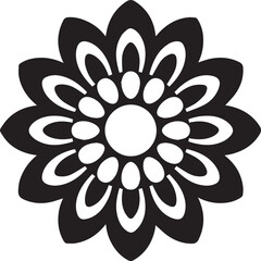 Mandala Type Flower Silhouette Black vector Illustration Vector Format File