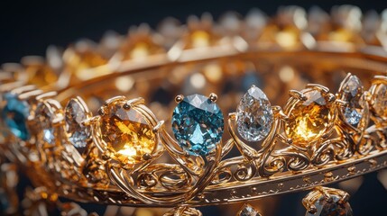 Captivating crown display luxurious jewelry store product photography elegant interior close-up opulence and beauty
