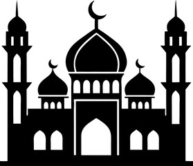 mosque silhouette vector on a white background