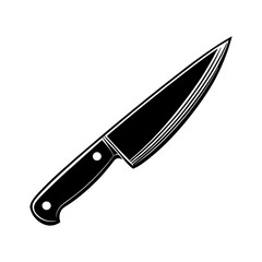 close up angled blade of a chef's knife vector silhouette