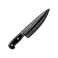 close up angled blade of a chef's knife vector silhouette