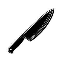 close up angled blade of a chef's knife vector silhouette
