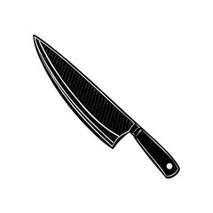 close up angled blade of a chef's knife vector silhouette