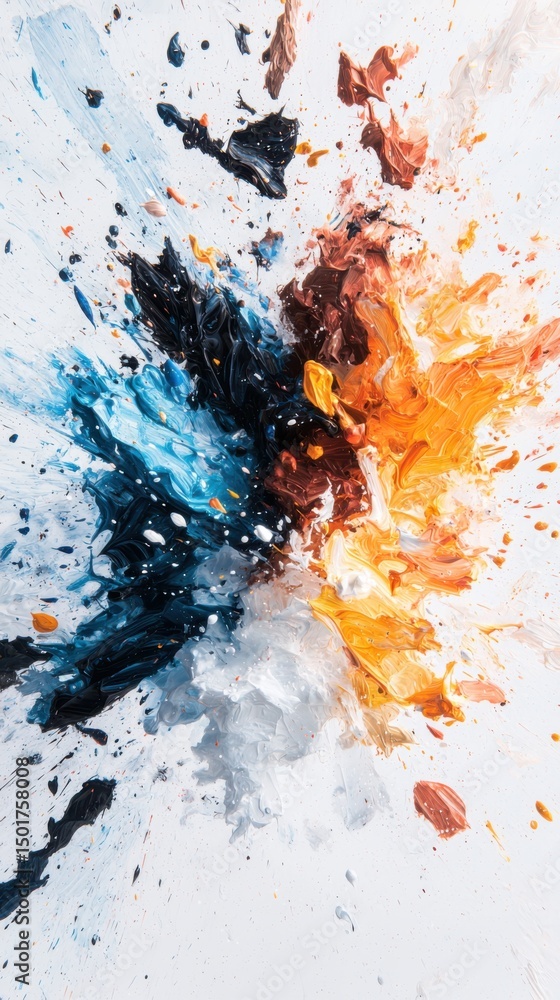 Poster explosive color burst artwork abstract art studio digital painting creative environment dynamic view