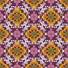 seamless floral pattern. Damask seamless pattern vector background. baroque style pattern. Luxury textile. Graphic ornate pattern for wallpaper, fabric, packaging, wrapping. Damask floral ornament