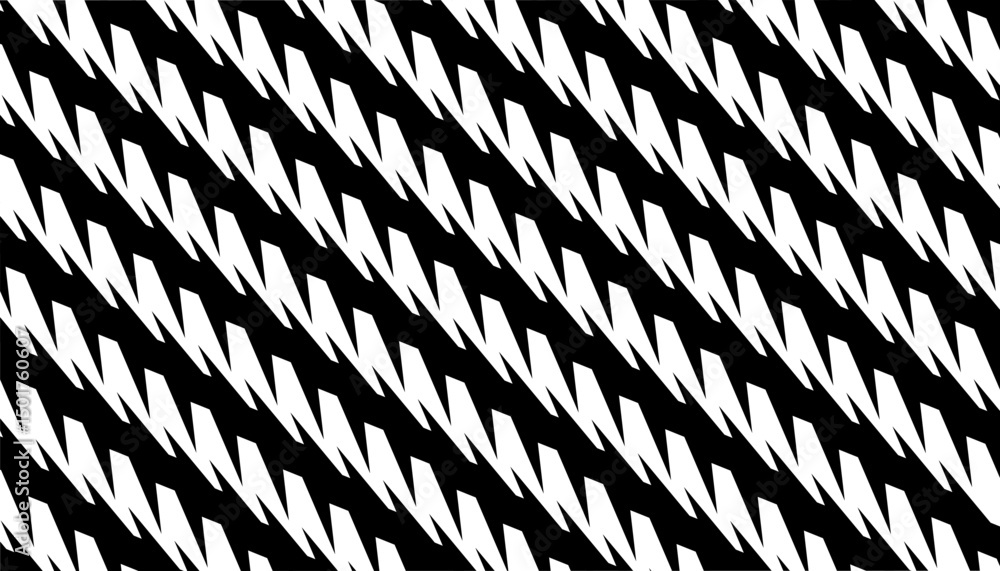 Poster black and white seamless pattern with sharp shape for sporty and modern background. for editable des