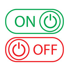 Set of power On and Off switch icon collection. Toggle switch symbol. Vector Illustration.