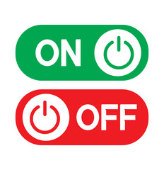 Set of power On and Off switch icon collection. Toggle switch symbol. Vector Illustration.
