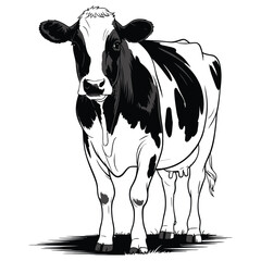 cow on a white background