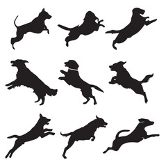 Vector black dog sets