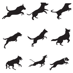 Vector crazy dogs