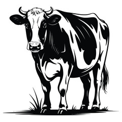 cow on a white background
